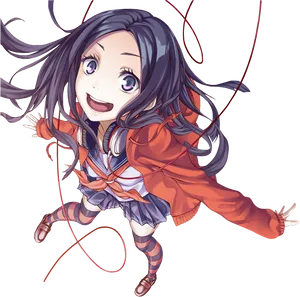 Animated Jumping Girlwith Headphones