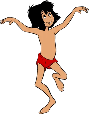Animated Jungle Boy Dancing PNG image