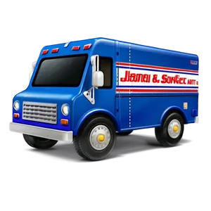 Animated Kids Mail Truck PNG 06282024
