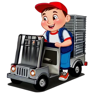 Animated Kids Mail Truck PNG 90