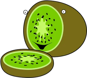 Animated Kiwi Fruit Character PNG image