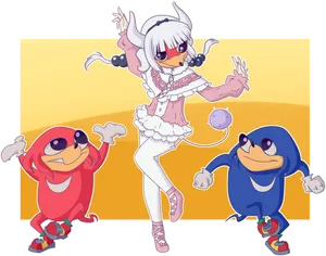 Animated Knucklesand Friends PNG image