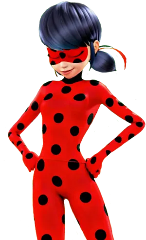 Animated Ladybug Hero Pose PNG image