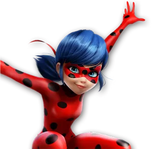 Animated Ladybug Heroine PNG image