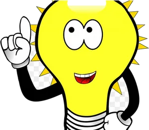 Animated Lightbulb Idea Character PNG image