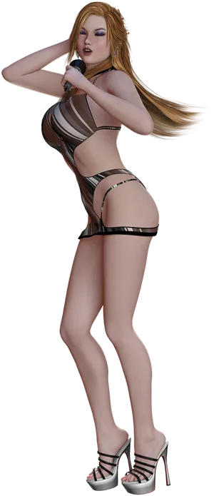 Animated Lingerie Model Pose PNG image