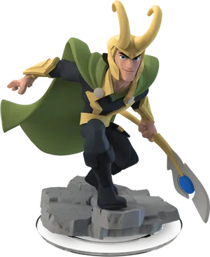 Animated Loki Action Pose PNG
