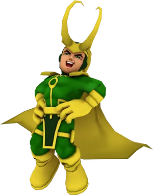 Animated Lokiin Classic Costume PNG image