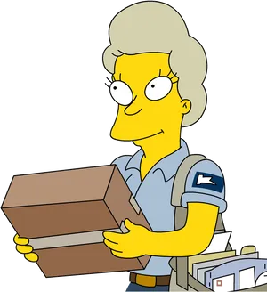 Animated Mail Carrier With Package PNG image