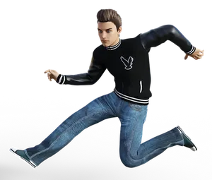 Animated Man Running Action Pose