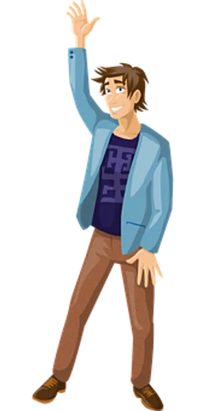 Animated Man Waving Hello