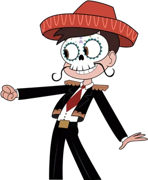 Animated Mariachi Skeleton Character PNG image