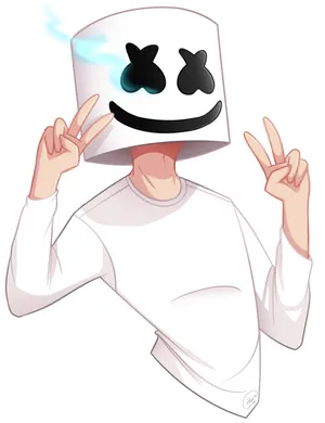 Animated Marshmello Peace Sign PNG image