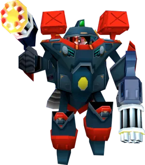 Animated Mech Suit Character PNG image