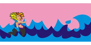 Animated Mermaid Wavingat Sea PNG image