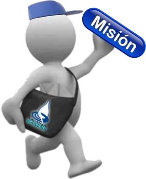 Animated Messengerwith Mission Sign PNG