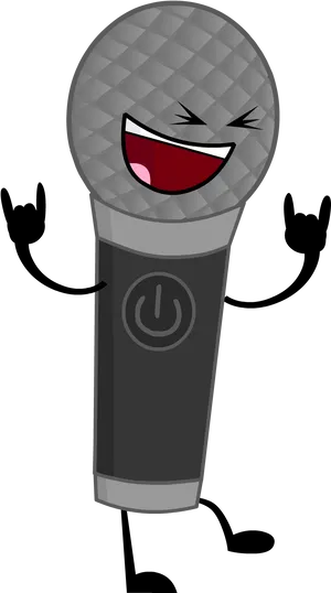 Animated Microphone Character Smiling PNG image