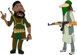 Animated Militant Figures PNG image