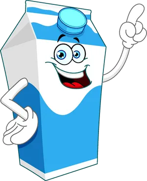 Animated Milk Carton Character PNG image