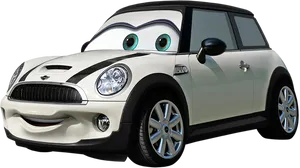 Animated Mini Cooper With Eyes PNG
