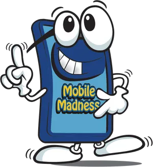 Animated Mobile Phone Character PNG image