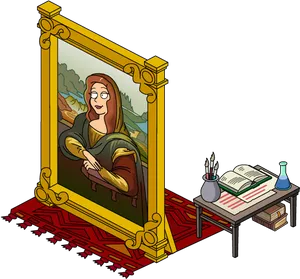 Animated Mona Lisa Parody PNG image