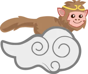 Animated Monkey Cloud Travel PNG image