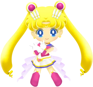 Animated Moon Character Pose PNG image