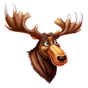Animated Moose Head Character PNG 06292024