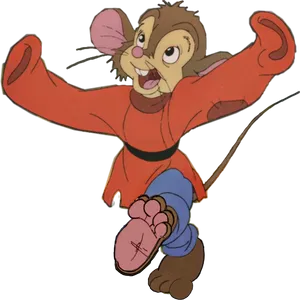 Animated Mouse Character Celebration Pose PNG image