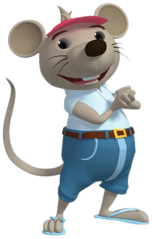 Animated Mouse Character Posing PNG image