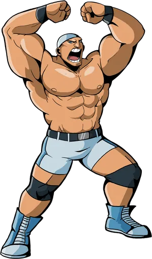 Animated Muscular Bodybuilder Pose PNG image
