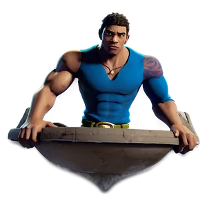 Animated Muscular Character Lifting Stone PNG