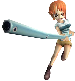 Animated Nami With Clima Tact PNG image