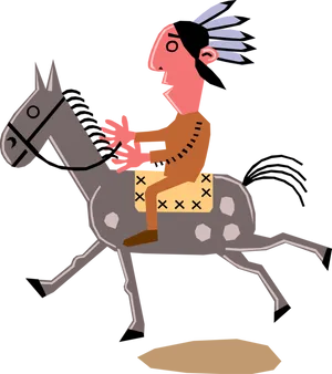 Animated Native American Horseback Riding PNG image