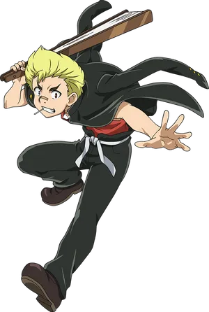 Animated Ninja Boy Action Pose PNG