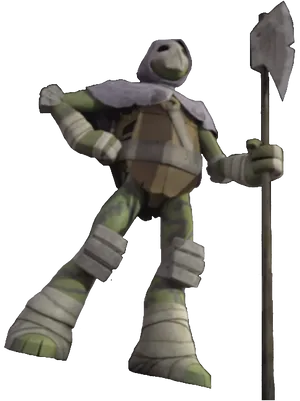Animated Ninja Turtlewith Spear PNG image