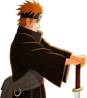 Animated Ninja With Sword PNG image