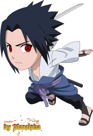 Animated Ninjawith Sharingan Eyes PNG image