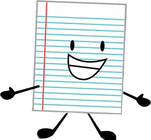 Animated Notebook Paperwith Face PNG image