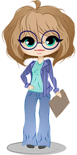 Animated Office Worker Character PNG image