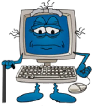 Animated Old Computer Character PNG image