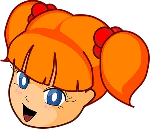 Animated Orange Haired Girl Character