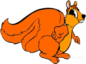 Animated Orange Squirrel Cartoon