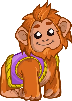 Animated Orangutan Character PNG image
