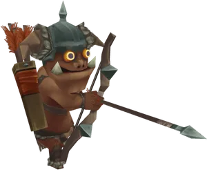 Animated Orc Archer Character PNG