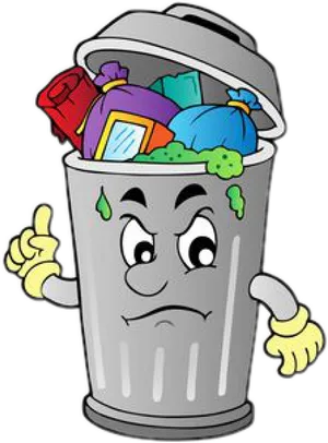 Animated Overflowing Trash Can
