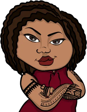 Animated Palauan Woman Traditional Tattoo PNG image