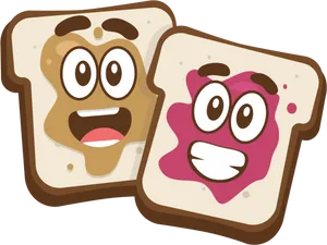 Animated Peanut Butter Jelly Toasts PNG image