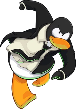 Animated Penguin Character Dancing PNG image